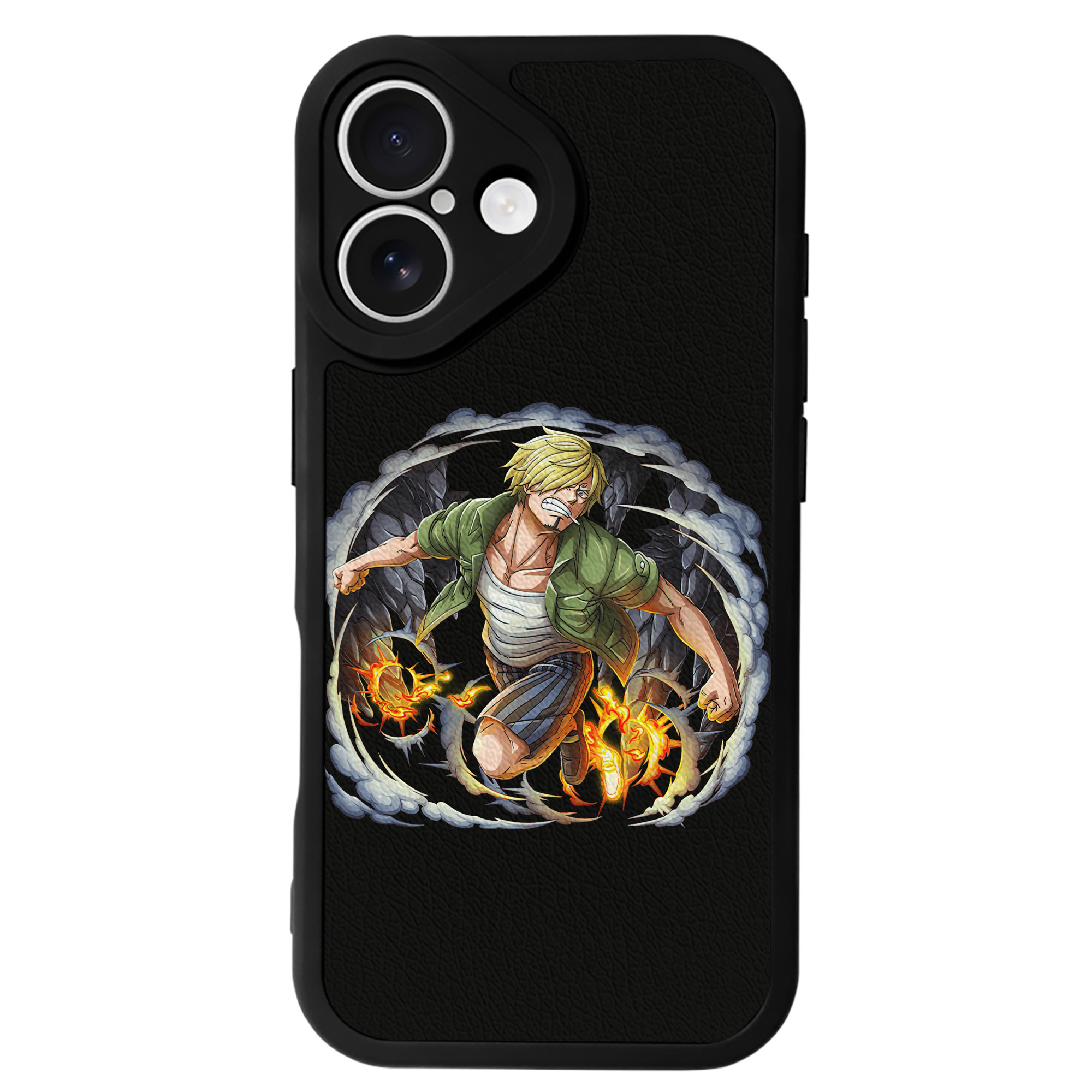 （画像用） ワンピース サンジ ONE PIECE Sanji 【iPhone 16シリーズ対応】シリコンスマホケース（レザー調） 材質：シリコン